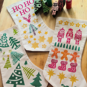 Friday 4th December (am): Block Printed Stockings at Cirencester College